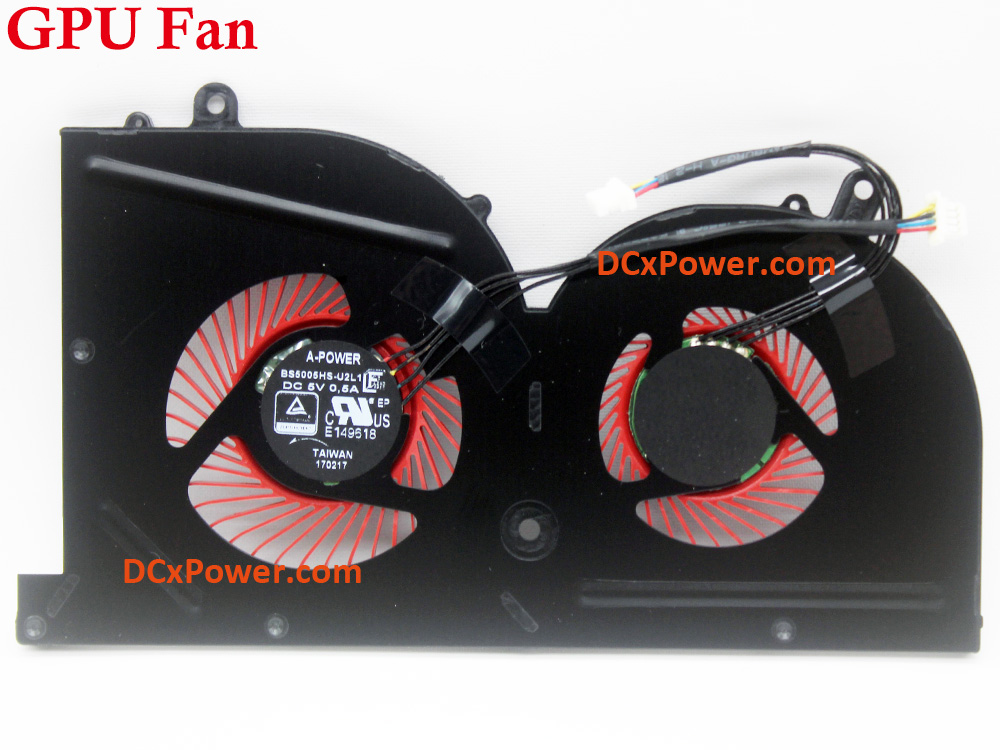 (image for) Laptop Internal Fan for MSI GS63 GS63VR GS73 GS73VR WS63 WS63VR 6RF 7RD 7RE 7RF 7RG 7RK 7RL MS-16K2/16K3/16K4 MS-17B1/17B3/17B4 Series CPU GPU Cooling Inside Left Right Cooler Assembly